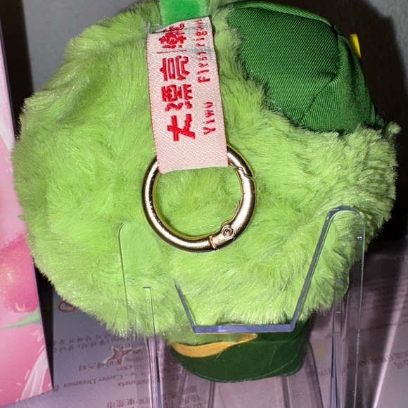Baby Three Green Plush Keychain with Red Tag - Picture 6 of 7
